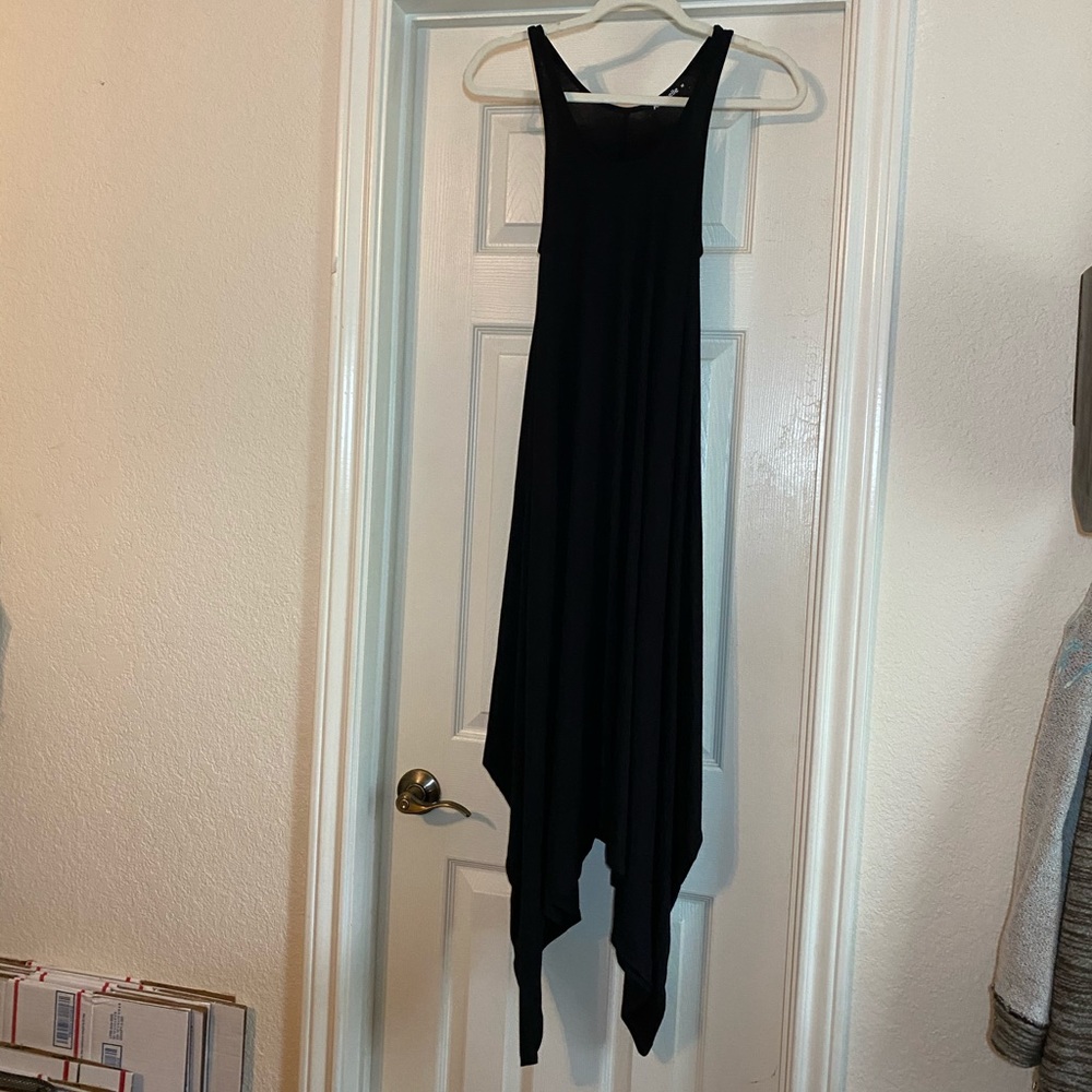 Black sleeveless maxi dress
